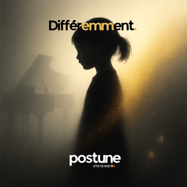 Couverture officielle de Différemment : silhouette d’une enfant dans une lumière dorée.